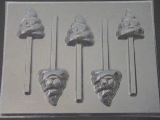 552sp Swirl Poop Emoji Ice Cream Chocolate or Hard Candy Lollipop Mold